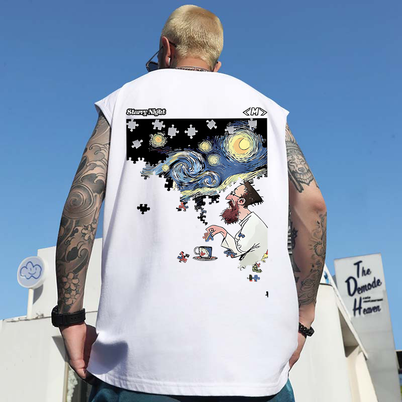 Summer Men's Trendy Athletic Tank Tops | Oversized Lightweight Wide-Shoulder Gym Sleeveless Tees for Big & Tall