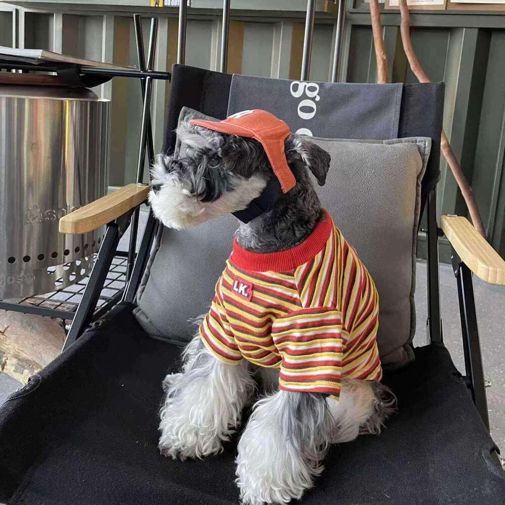 Famous brand Amazon Dog Clothes Fun Cute Striped Pet Apparel Short Sleeve T Shirts for Teddy Pomeranian Bichon and Small Dogs pupakaIK