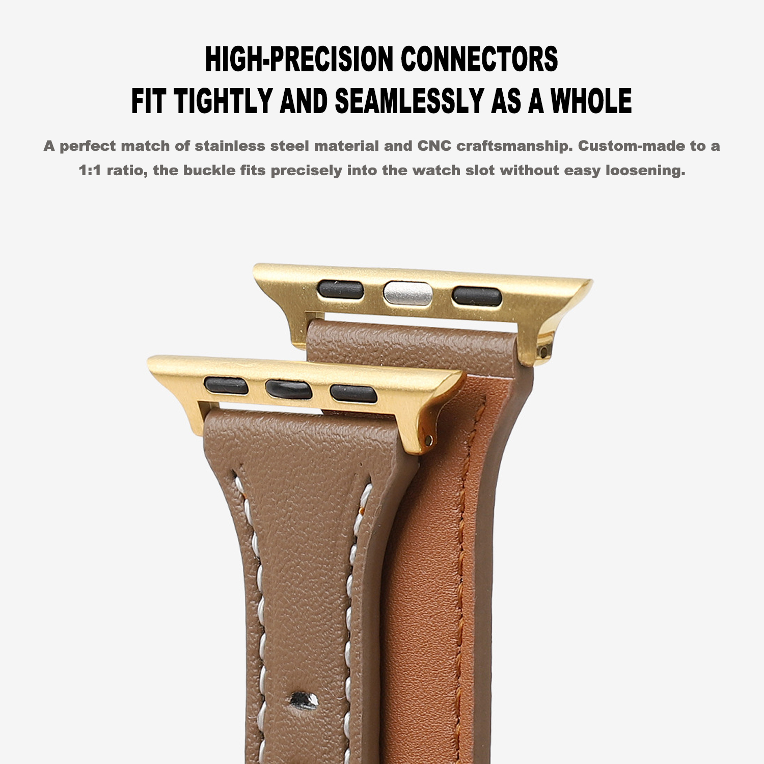 Women's Slim Genuine Leather Watch Band for Apple Watch Series 7 8 9 SE Ultra 40/41/44/45/49mm Fashion Wristband