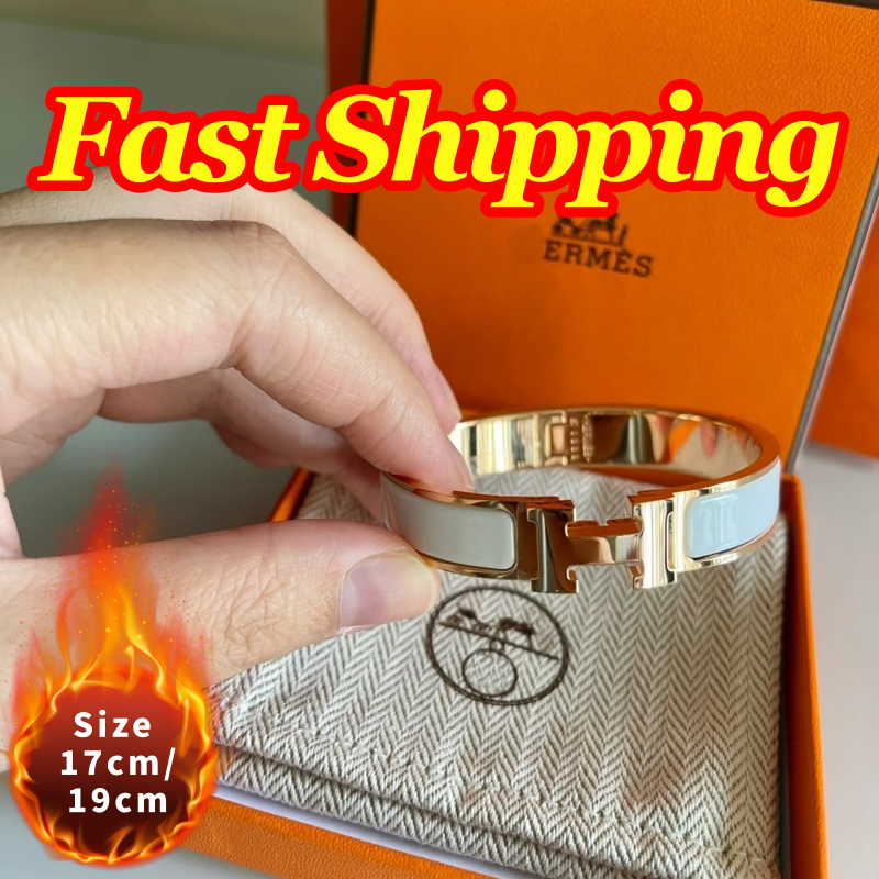 H Bracelet 12MM Wide Stainless Steel 18K Women's Bracelet, Luxury Brand Fashion Designer Bracelet, Classic Men's Bracelet, Size 17/19CM