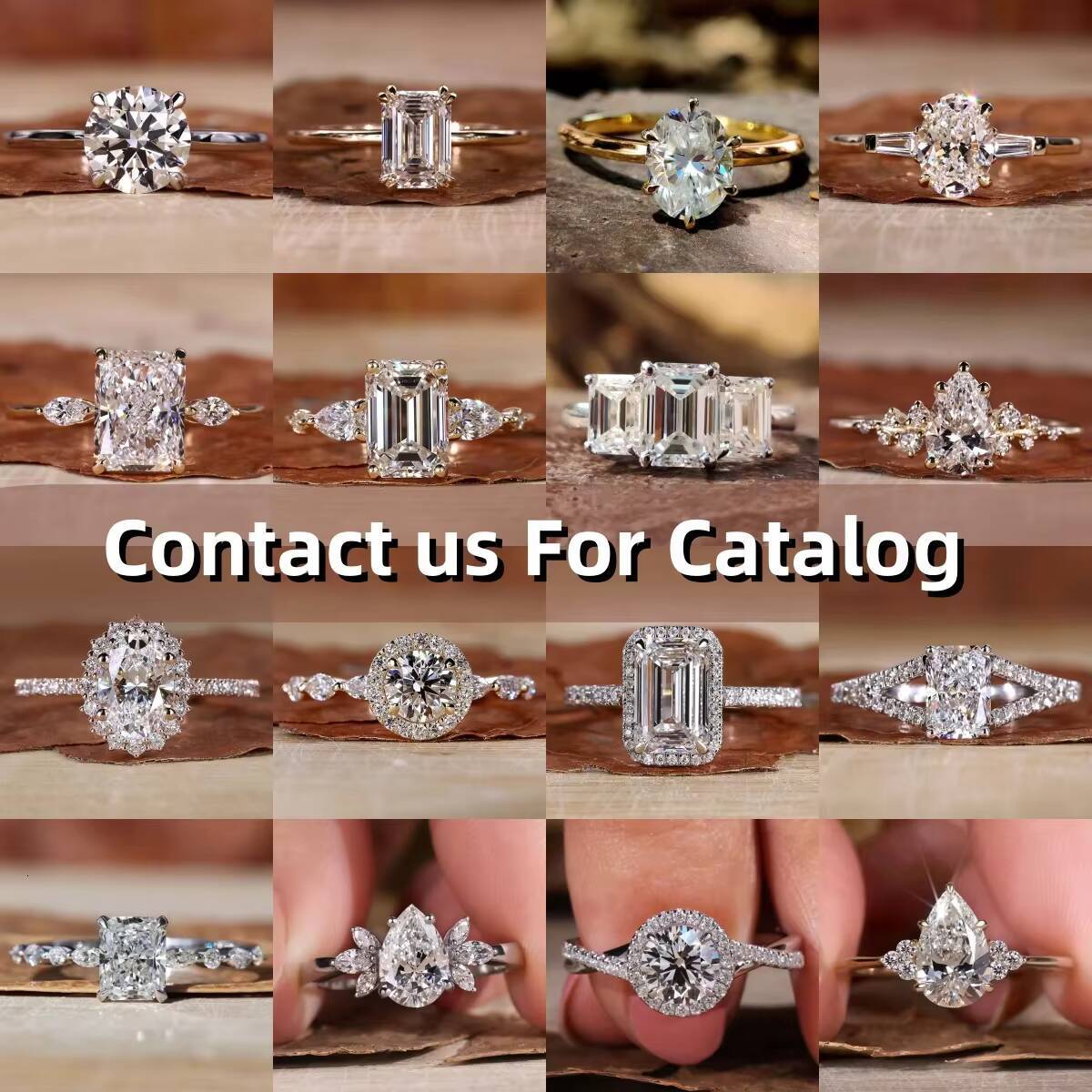 High Quality Custom 14K/18K Solid White Gold 1CT-5CT Round Cut Lab-Grown Diamond Ring IGI Certificate for Engagement Wedding