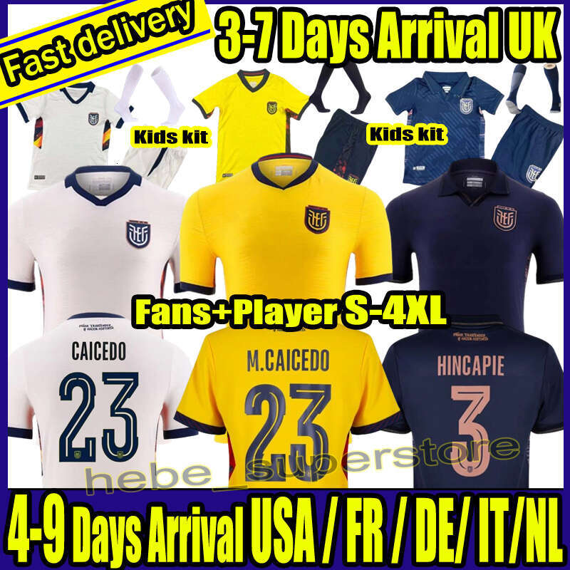 25 26 27 Ecuador Soccer Jersey 2025 2026 2027centenary National Team Caicedo Paez Hincapie Pacho Home Away Football Shirt
