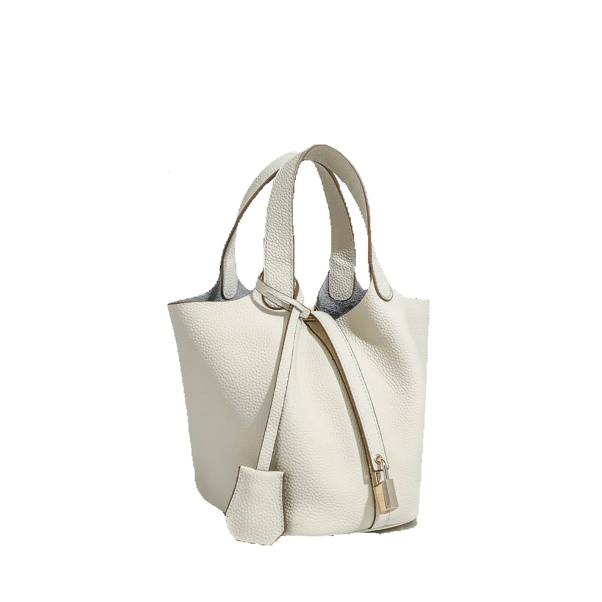 Women's New Model, Light Luxury High-End Feel, Hand-Held Bucket Genuine Leather Basket Mommy Bag, Bridal Wedding Bag - view 4