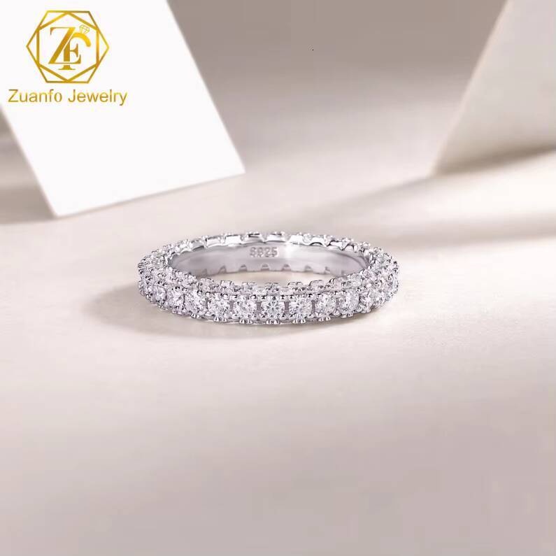 Wholesale 925 Sterling Silver Eternity Ring High Quality Oval Rhodium Plated for Wedding or Party