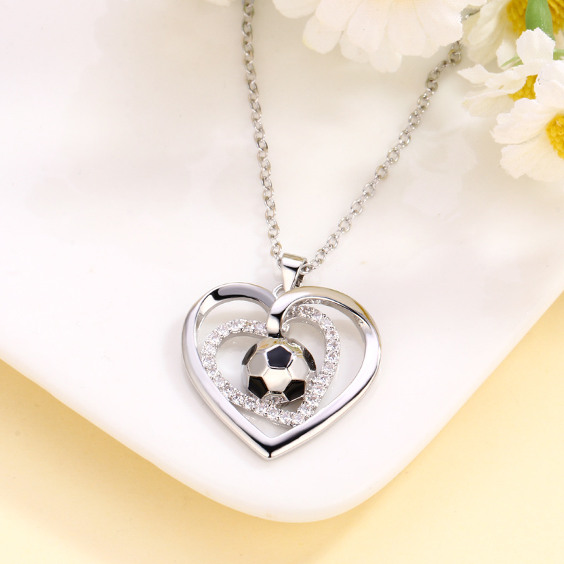World Football Necklace for Women Fashion European Cup Pendant High-End Heart Clavicle Chain Wholesale - view 5