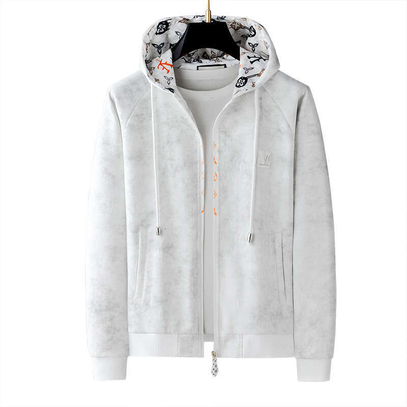 European Clothing Autumn Winter New Embossed Hooded Jacket Versatile Casual Sweatshirt Men's Youth Top