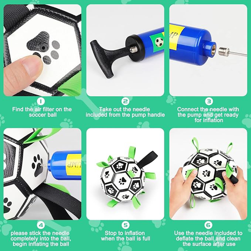 World Cup Dog Toys Soccer Ball with Straps Interactive Dog Toys for Tug of War Puppy Birthday Gifts Dog Water Toy Pet Tug Toy Durable Pet Balls for Sm
