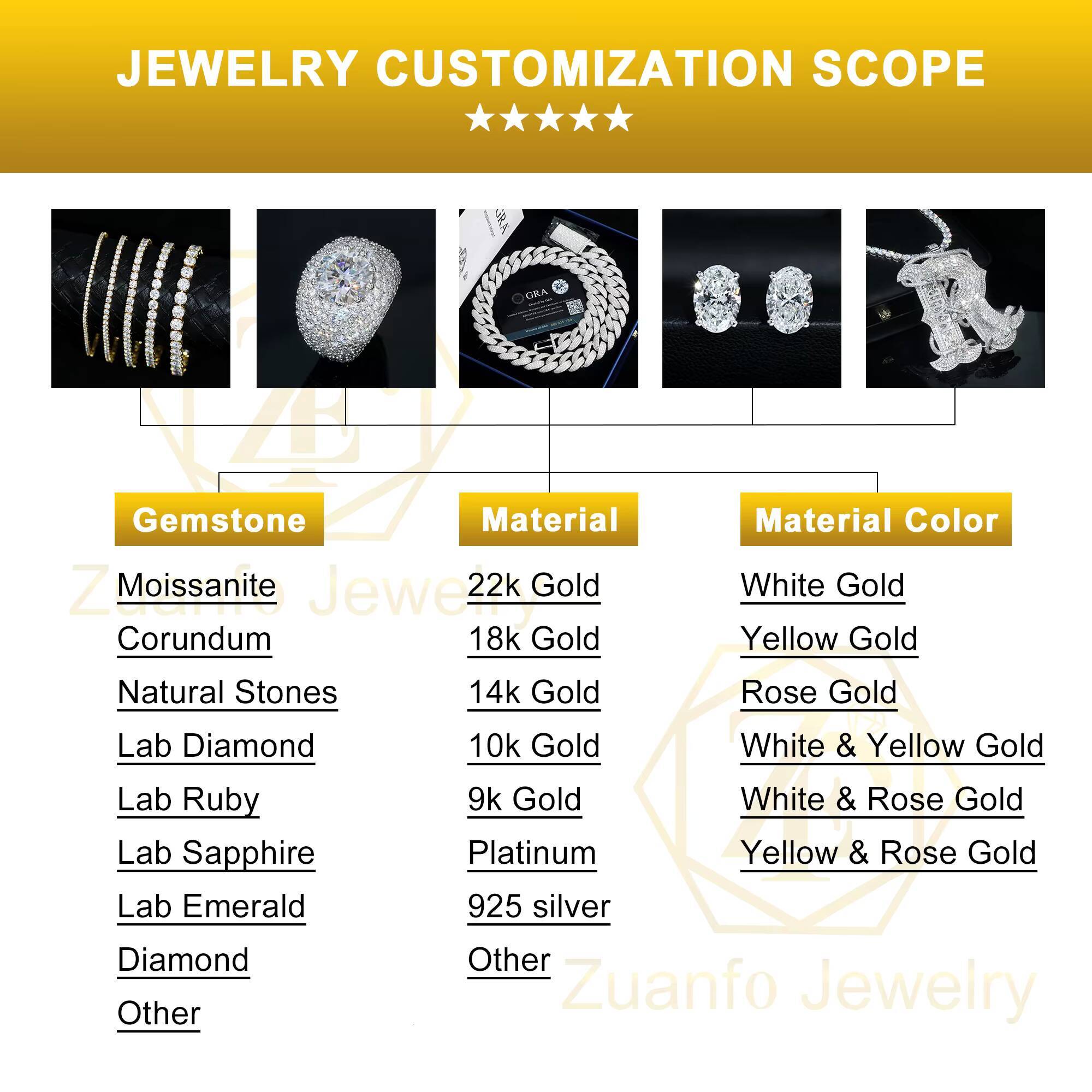 Classic Design Brass 1CT-5CT Round Cut Missanite Diamond Jewelry 6 Claws Ring Customized Jewelry for Women
