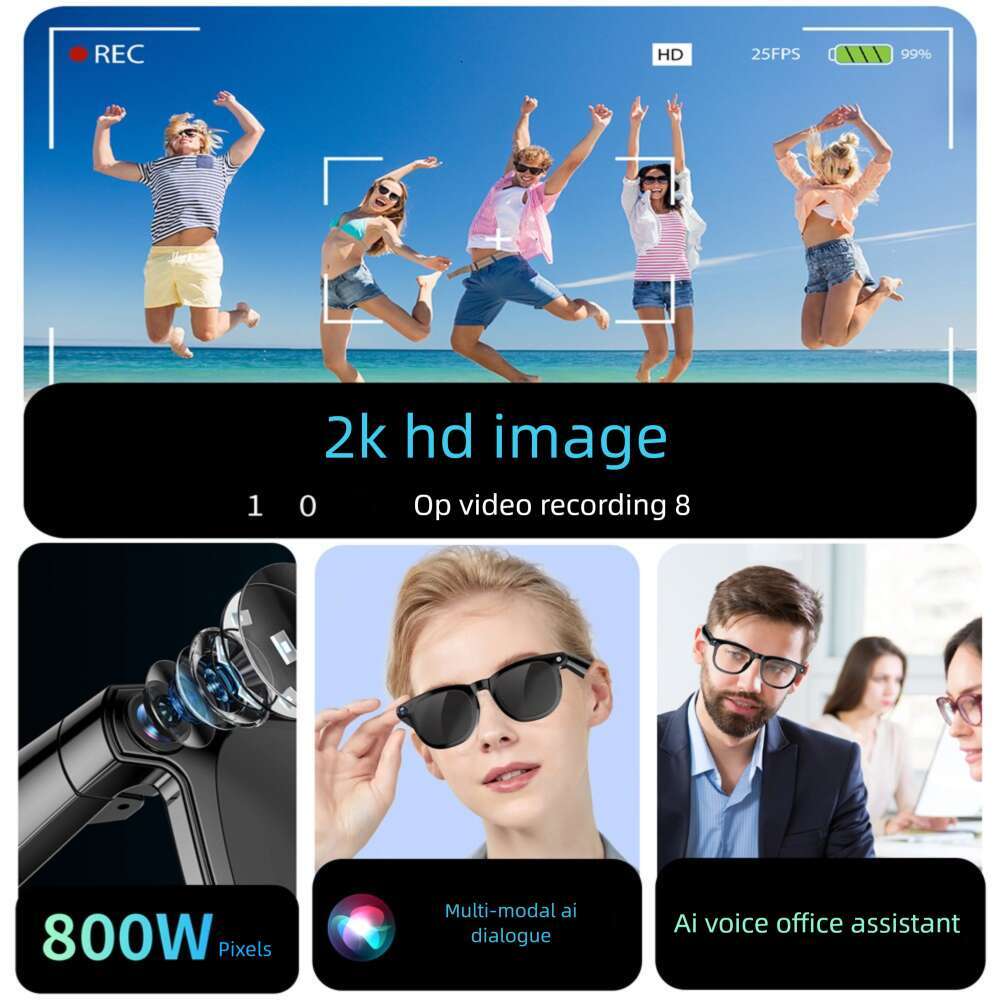Famous Brand W Pixels HD Photo Video All Things Recognition AI Smart Glasses With Camera CKS