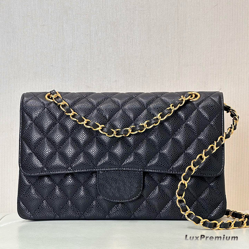Premium 25 flap bag luxury designer bag Caviar CF bags 25.5cm shoulder bags Flip chain bag fashion women crossbody purse Lady Underarm bag cowhide Clutch Woc handbag