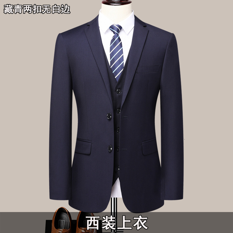 New Mens Suit Professional Blazer Suit for Men Office Work Professional Wear Black Navy Gray Two-Button Formal Trousers
