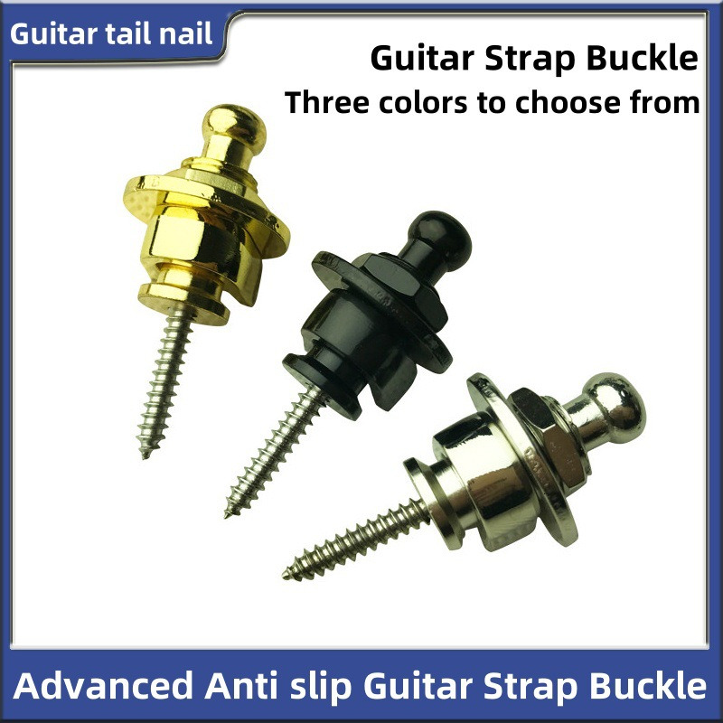 Electric Guitar Bass Wooden Guitar Anti slip Strap Buckle with Lock Strap Tail Nail Strap Lock