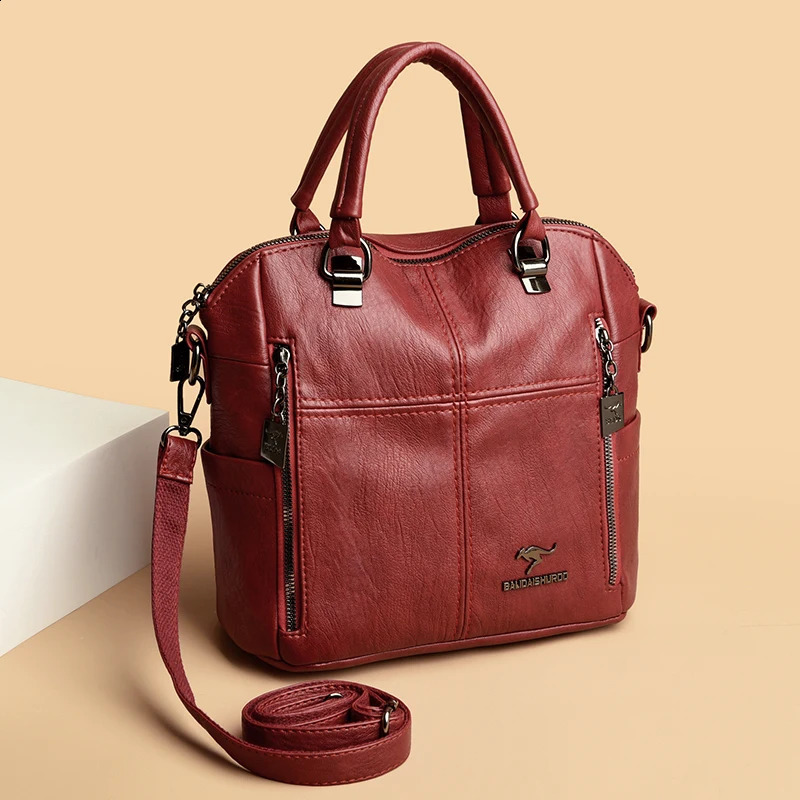 High Quality Leather Backpack Women Shoulder Bags Multifunction Travel Backpack School Bags for Girls Bagpack Mochila 260413 - view 7