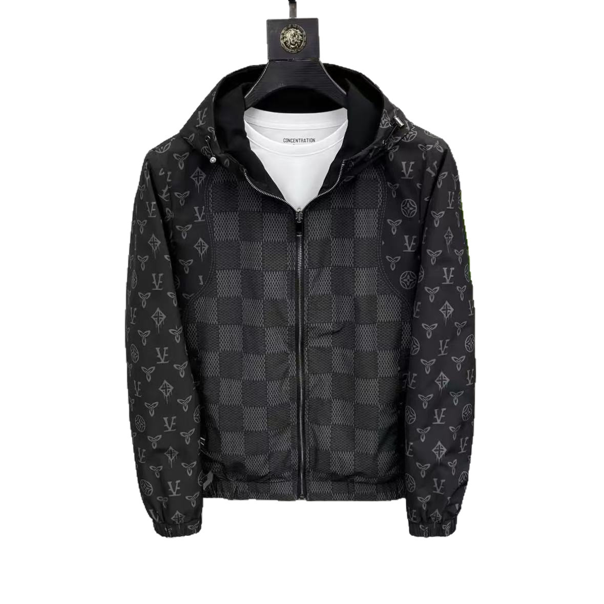 Designer Jacket For Men Spring New Style Luxurious And Fashionable Double Sided Design Trendy Casual Hooded Color Block Jacket Men's Trendy Multi