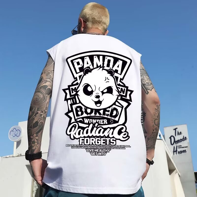 Summer Men's Oversized American Trendy NASA Astronaut Tank Tops | Big & Tall Loose Sleeveless Tees