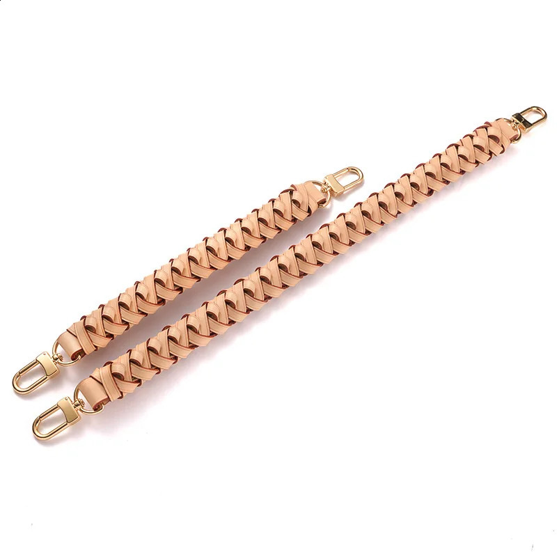 Vachetta cowskin woven strap genuine leather short handle for ner handbag purse bag parts accessories 260403