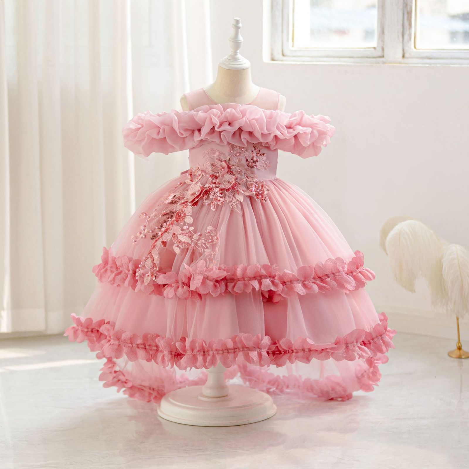 Baby Girl Summer Duck y Pink Plaid Turkish Vintage Ball Gown Princess Dress for Easter Eid Birthday Party B257 251010