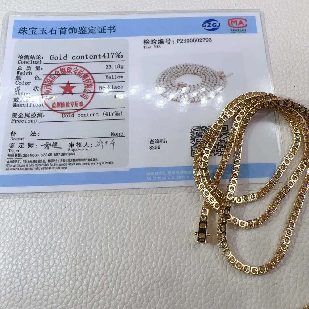 3MM Customized 10K Real Gold VVS Moissanite GRA Lab Diamond Iced Out Jewelry Moissanite Lab Diamond Tennis Chain