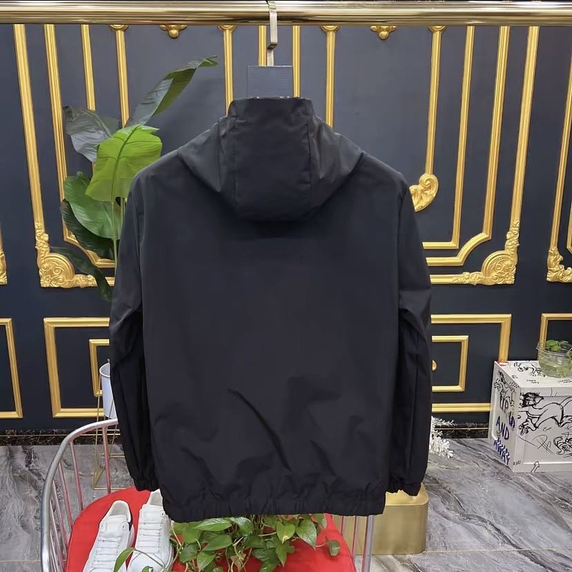 Designer Jacket For Men Spring New Style Luxurious And Fashionable Double Sided Design Trendy Casual Hooded Color Block Jacket Men's Trendy Multi