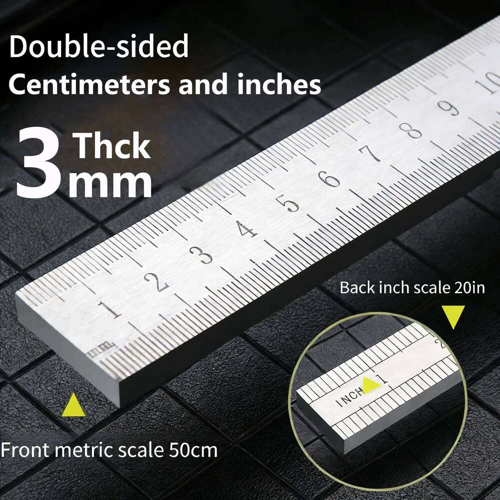 50cm Longquan Ruler Quenched Stainless Steel Car Window Breaker | Industrial Grade Measuring Tool