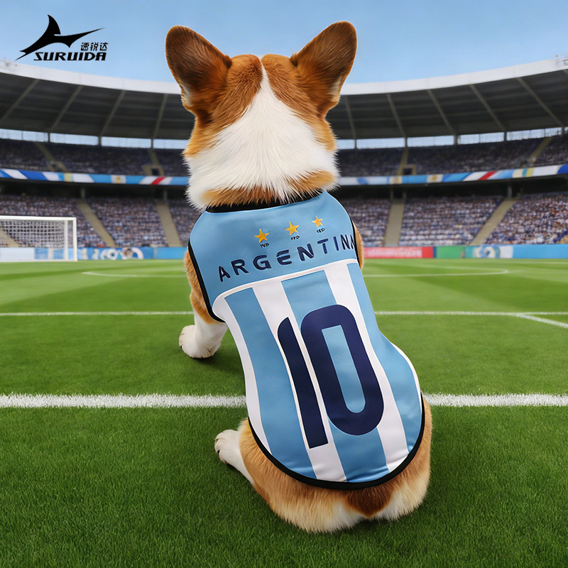 Dog soccer team vest, pets summer puppy clothing, cat clothes, thin mesh fabric, Teddy, Pomeranian, Bichon Frise