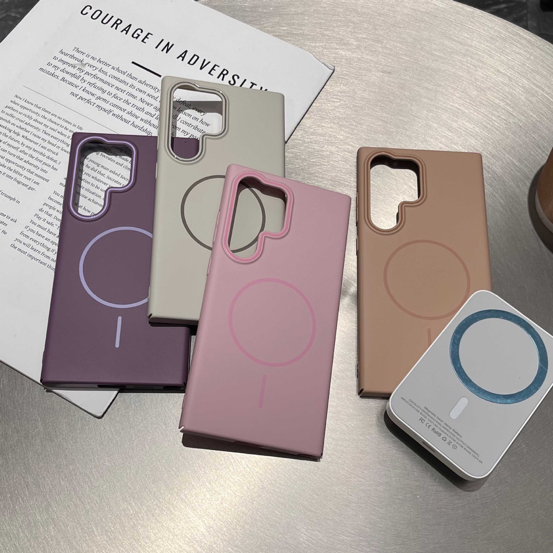 Fine Circle Magnetic Suitable for Samsung S25 Ultra Case New Ultra-thin Matte S23 High-end Feel S24 Solid Color Protective Cover