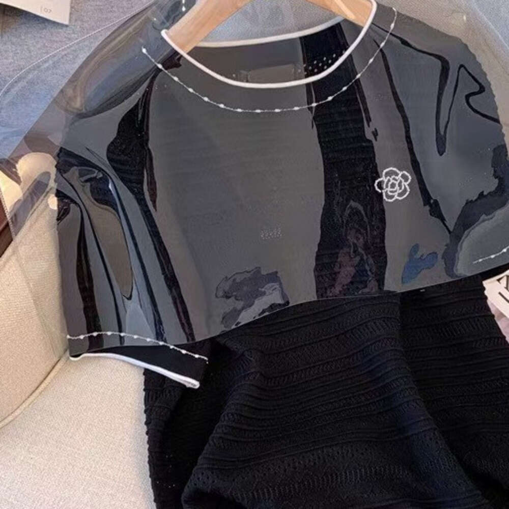 New Style Three Dimensional Floral Knit Short Sleeve T Shirt Women Summer Thin Design Ice Silk Top For Plus Size Ladies - view 4