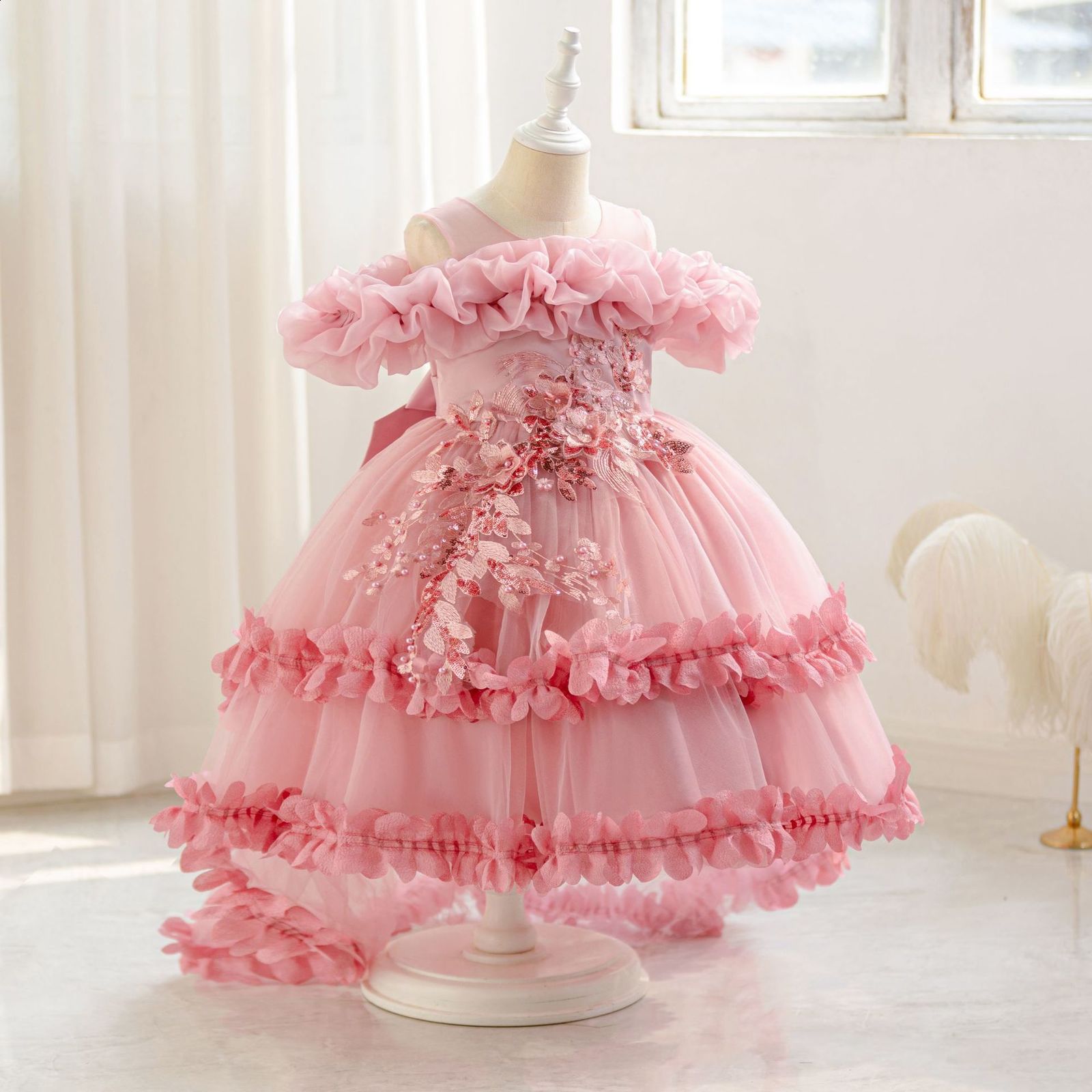 Baby Girl Summer Duck y Pink Plaid Turkish Vintage Ball Gown Princess Dress for Easter Eid Birthday Party B257 251010