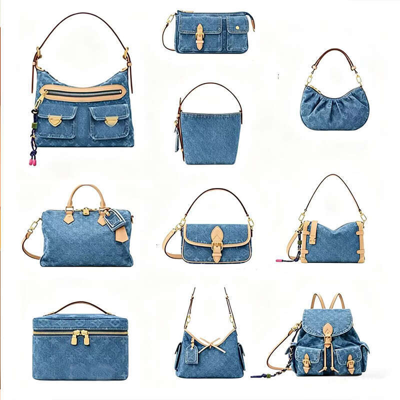 Women Shoulder Bags Sunset Blue Denim Saddle Cargo Bag Designer Crossbody Bags Handbags New Vintage Totes Hobo Bag Luxury Romantic Totes
