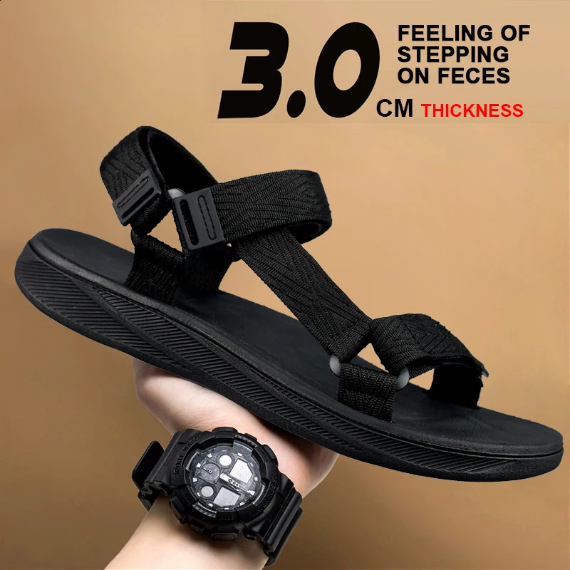 Summer Mens Sandals Outdoor Wadable Man Support Yoga Mat Gladiator Open Beach Slippers Antiskid Durable Flat Men Shoe Size40-45 260625 - view 3