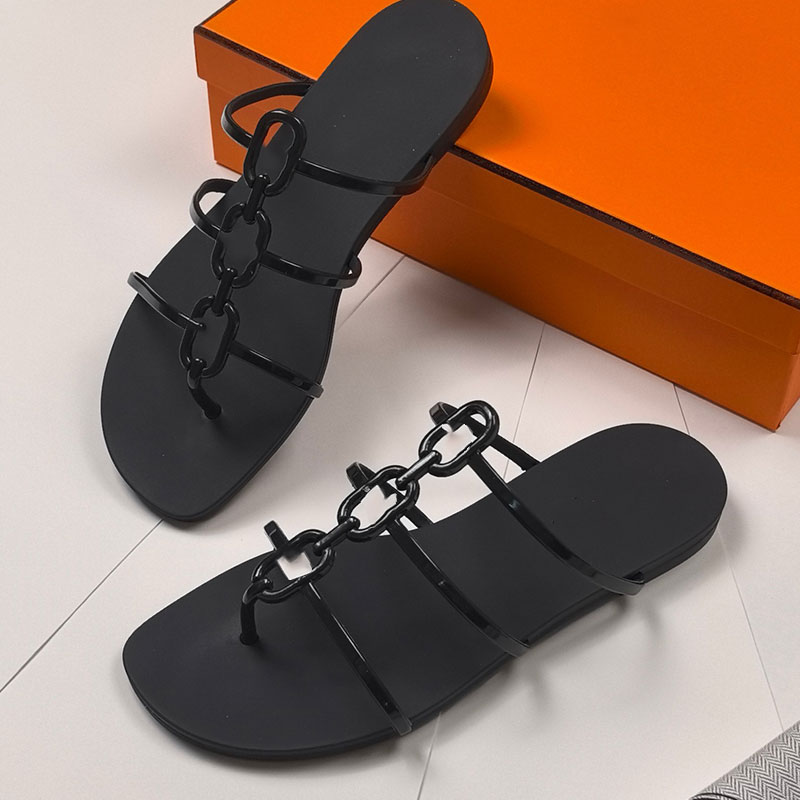Designer Mykonos Sandal Ladies Classic Waterproof Sandals H2611 Womens Leisure Flat Bottom Cool Slides Double Layered Combination Outsole Sizes 35 41