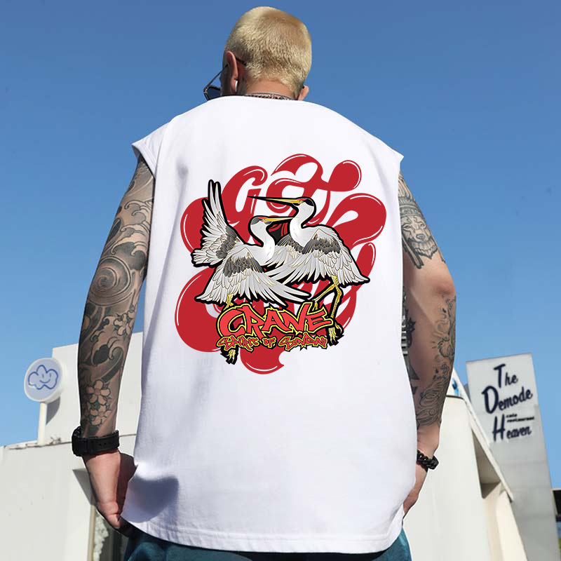 2026 Summer Men's Printed Tank Tops | American-Style Oversized Big & Tall Loose Athletic Sleeveless Tees