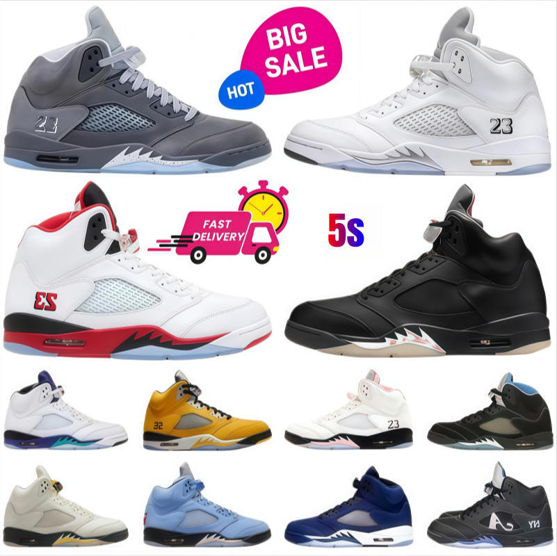 5s basketball shoes 5 Wolf Grey White Metallic Fire Red Black Tongue 35th Anniversary Grape Black Metallic Reimagined Tokyo Awake UNC Men Women trainers Sneakers