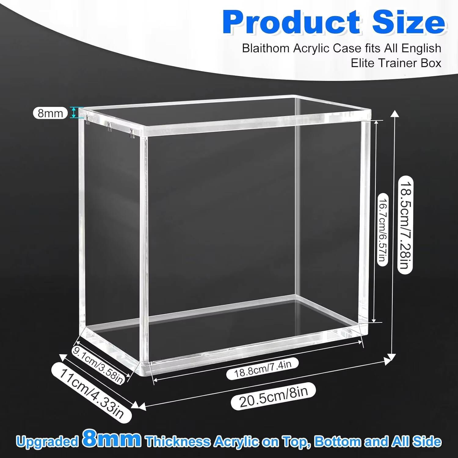 Magnetic Lid Elite Trainer Edition ETB Acrylic Display Case with Height-Adjustable Transparent Protective Box