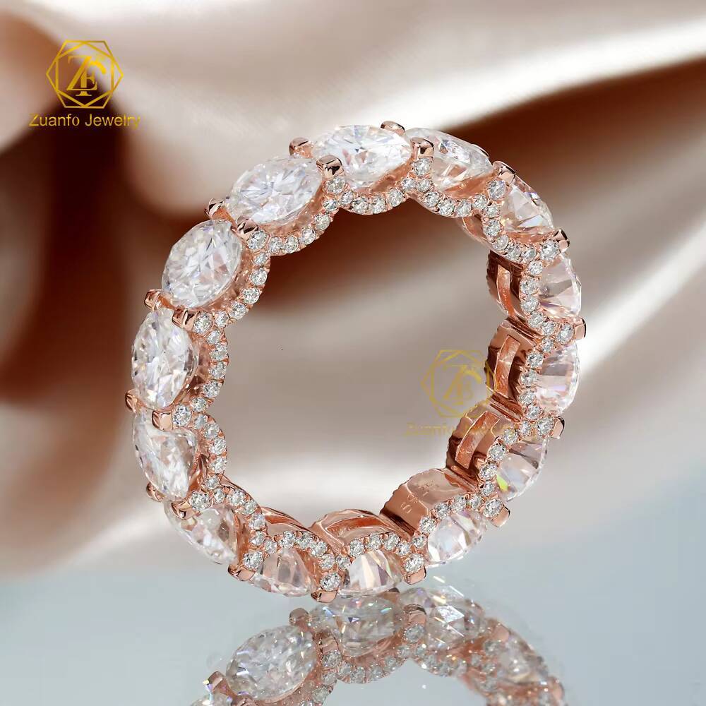 5mm Eternity Ring Iced Out S925 Silver Round Cut Vvs d Color Eternity Moissanite Diamond Hip Hop Tennis Ring for Men and Women