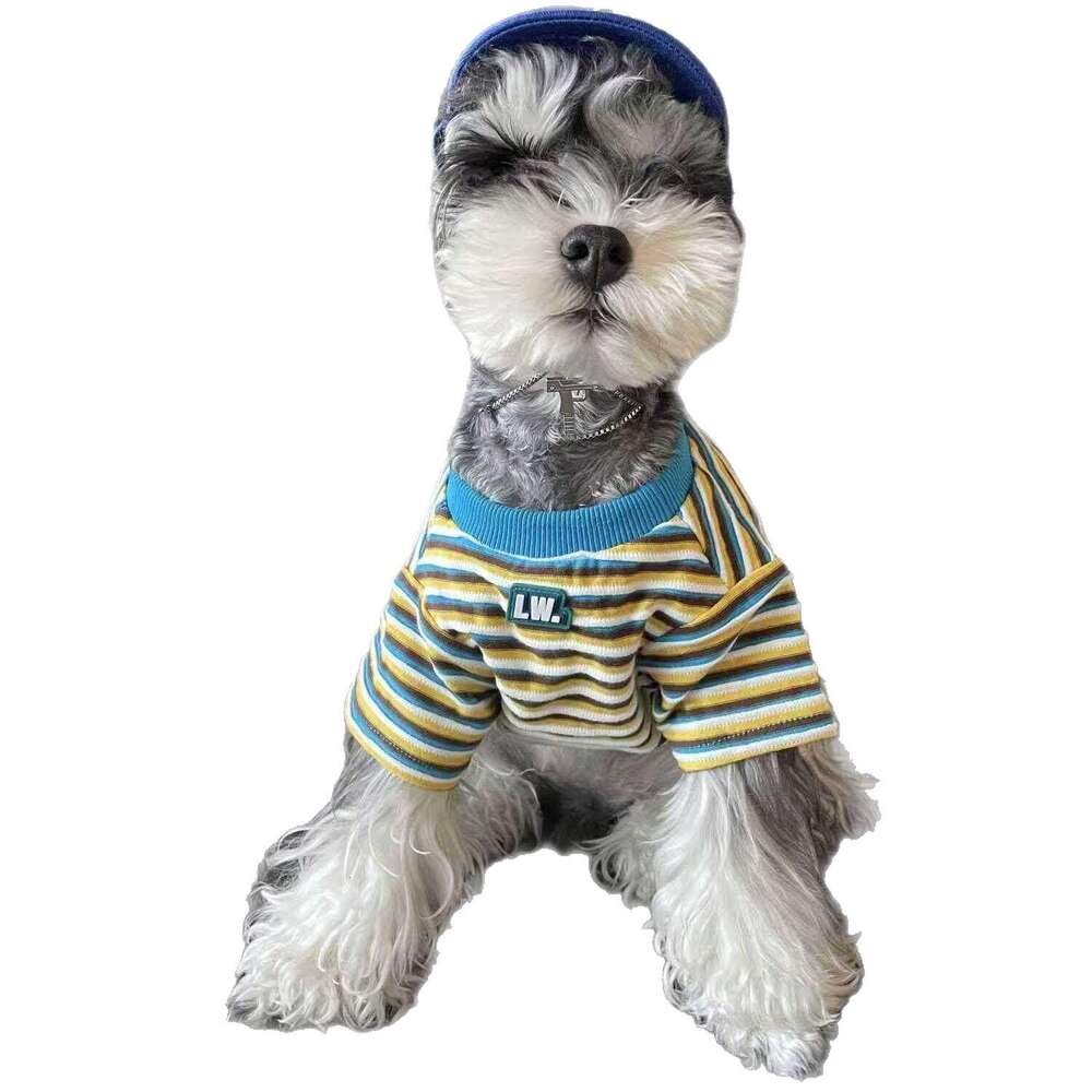 Famous brand Amazon Dog Clothes Fun Cute Striped Pet Apparel Short Sleeve T Shirts for Teddy Pomeranian Bichon and Small Dogs pupakaIK