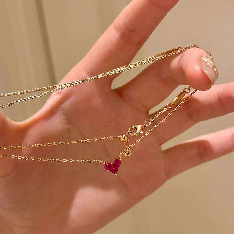 Jewelry Set Necklace Zircon Heart Design For Women Luxury Designer 14K Gold Plated Hypoallergenic Stainless Steel Stainless Steel Wedding Anniversary 
