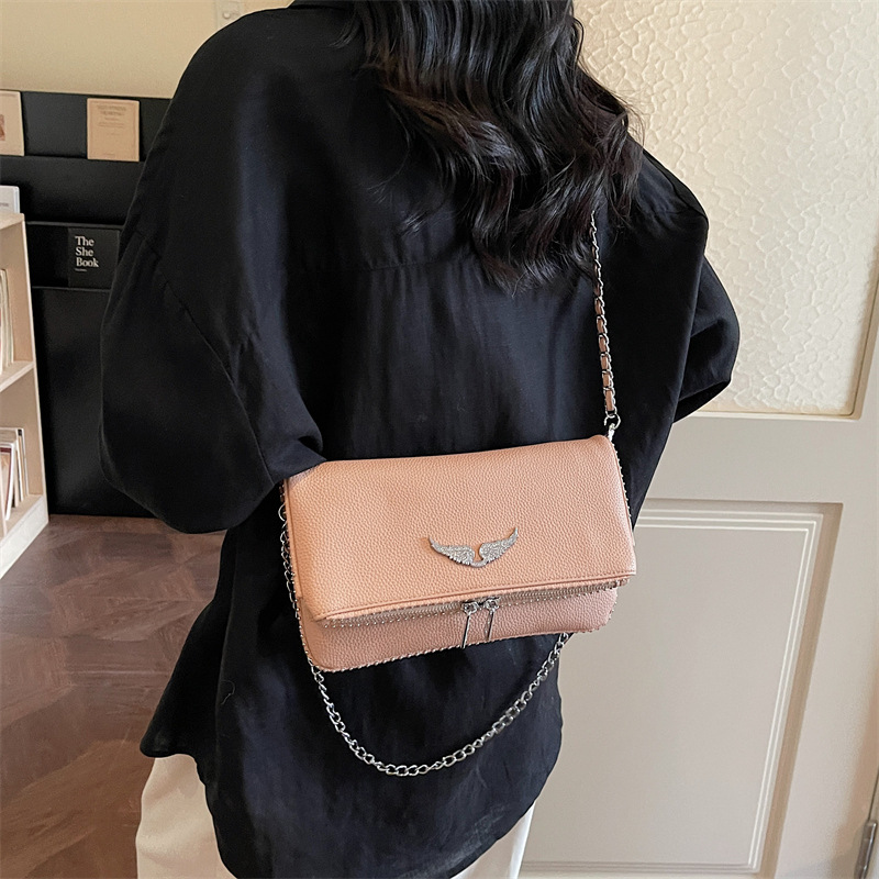 New Style Small Square Bag Woman New Style Fashionable Simple Chain Bag Senior Sense Shoulder Bag Retro Cross Body Bag
