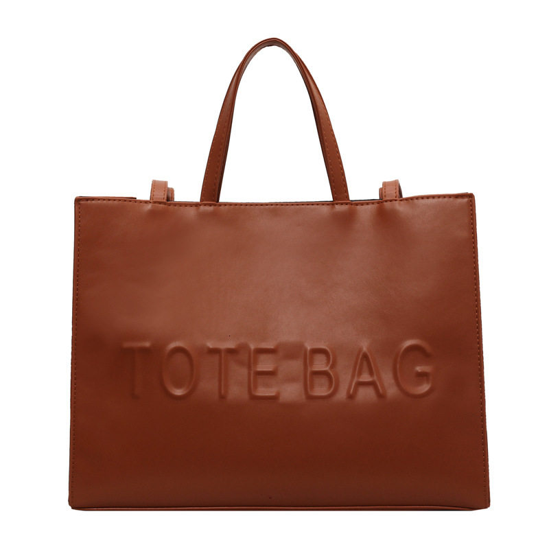PU leather large-capacity new foreign trade fashion handbag, tote vintage shoulder bag, commuter large bag