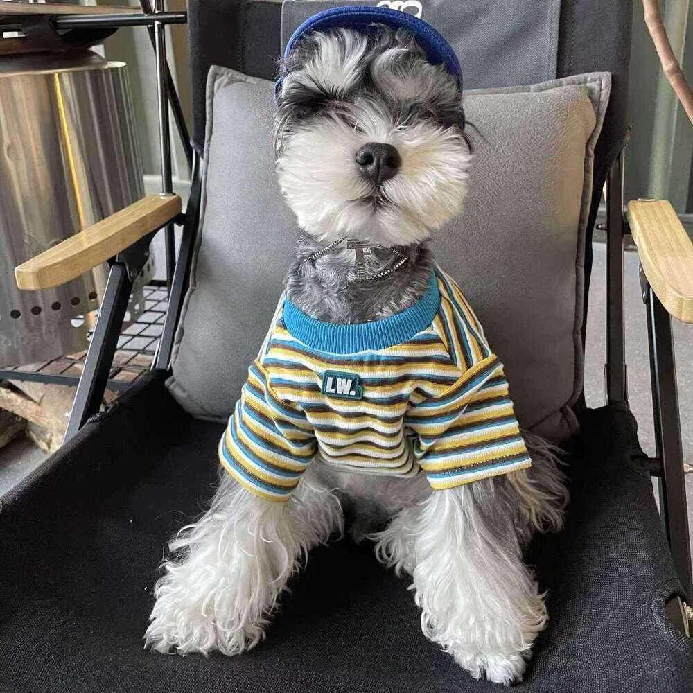 Famous brand Amazon Dog Clothes Fun Cute Striped Pet Apparel Short Sleeve T Shirts for Teddy Pomeranian Bichon and Small Dogs pupakaIK