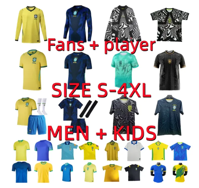 26 27 BraziL soccer jerseys Camiseta de futbol Maillot RODRYGO ENDRICK COUTINHO MARTINELLI JESUS MARCELO RAPHINHA 2026 2027 Player version football shirt MENS KIDS