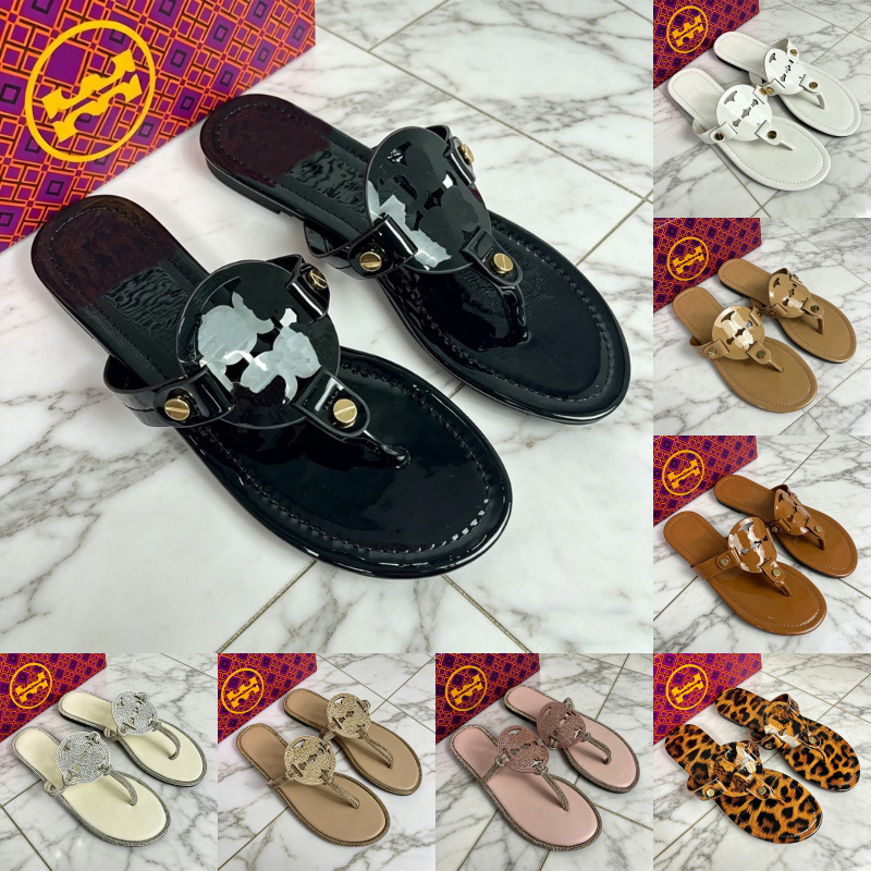 to ry bur chy sandals Designer flip flops Womens sandals WITH BOX Fashionable Summer Slippers Herringbone Slippers Flat Bottom Beach Shoes Toe Slippers Designer