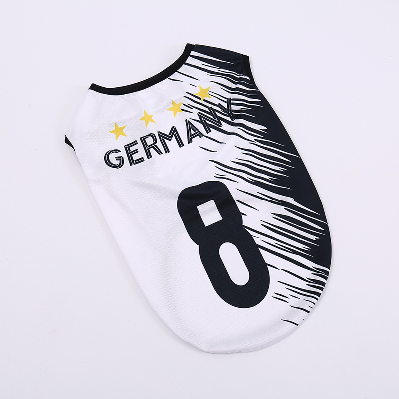 Dog soccer team vest, pets summer puppy clothing, cat clothes, thin mesh fabric, Teddy, Pomeranian, Bichon Frise