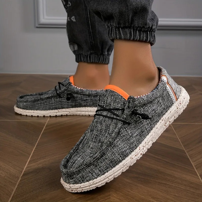 Mens Shoes Canvas Loafers Comfortable Breathable Casual Driving Vulcanized Flat Men Walking 260407