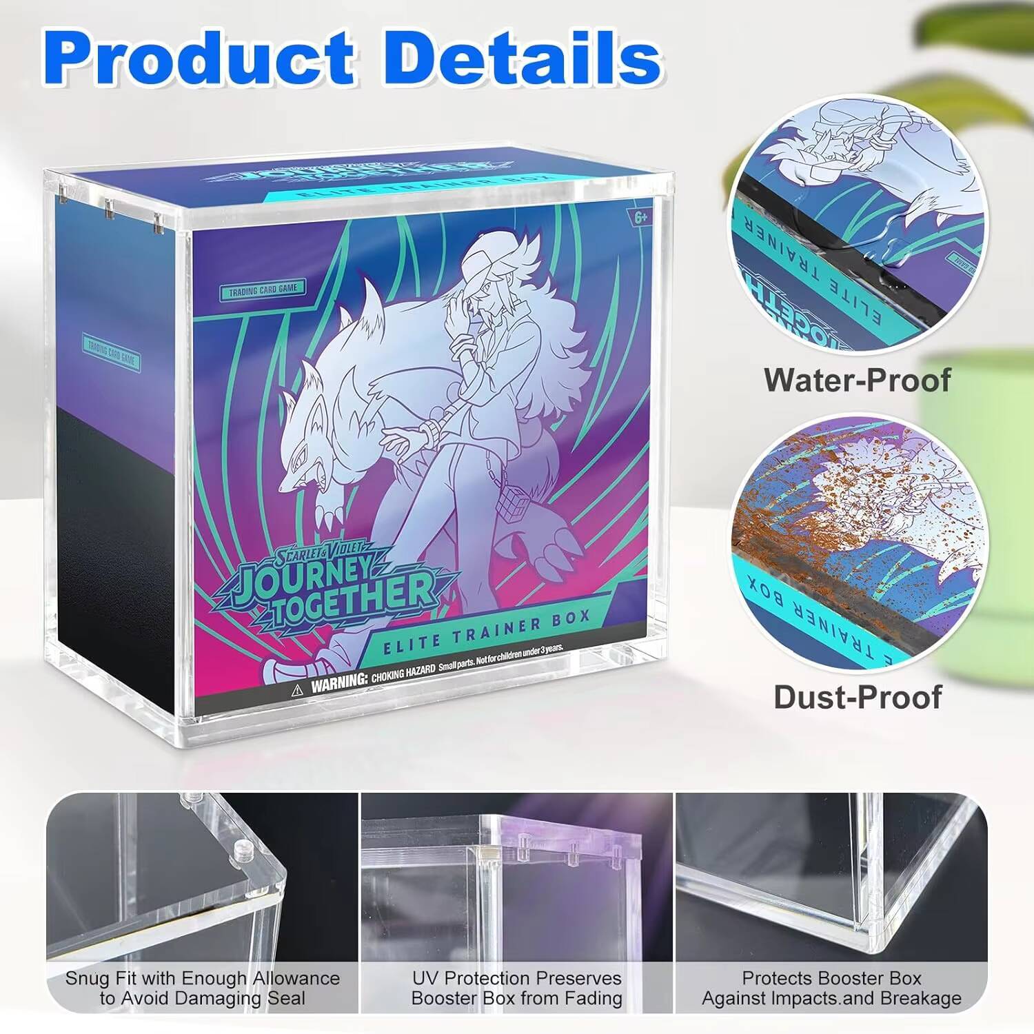 Magnetic Lid Elite Trainer Edition ETB Acrylic Display Case with Height-Adjustable Transparent Protective Box