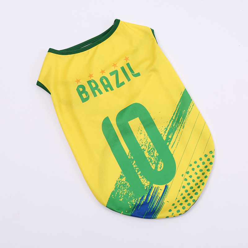 Dog soccer team vest, pets summer puppy clothing, cat clothes, thin mesh fabric, Teddy, Pomeranian, Bichon Frise