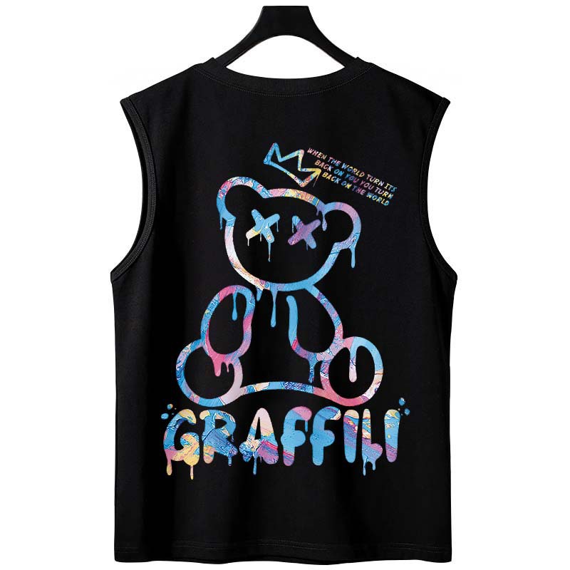 2026 Men's Printed Tank Tops | Athletic Gym Sleeveless Tees for Layering & Workout