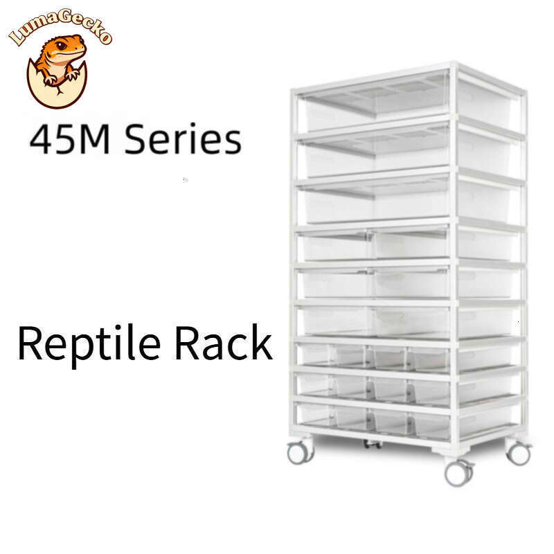 45M Series: Reptile Rack Silver Frame Aluminum Alloy Transperant Box Reptile Enclosure Bearded Dragon Giant Leopard Gecko Snake Breeding Cage Terrariu