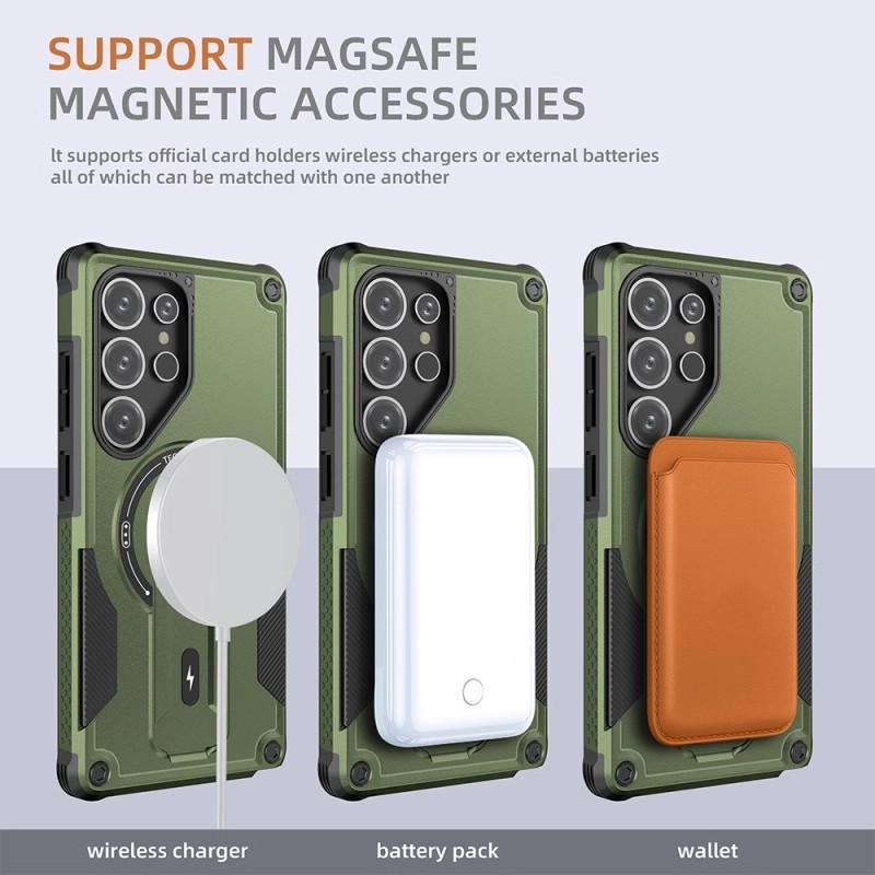 Armor Invisible Magnetic MagSafe Phone Case Holder For Samsung Galaxy S26 25 S24 Plus Ultra A05 A14 A15 A16 A25 A35 A55 A56 For Anti Drop Protective C - view 5