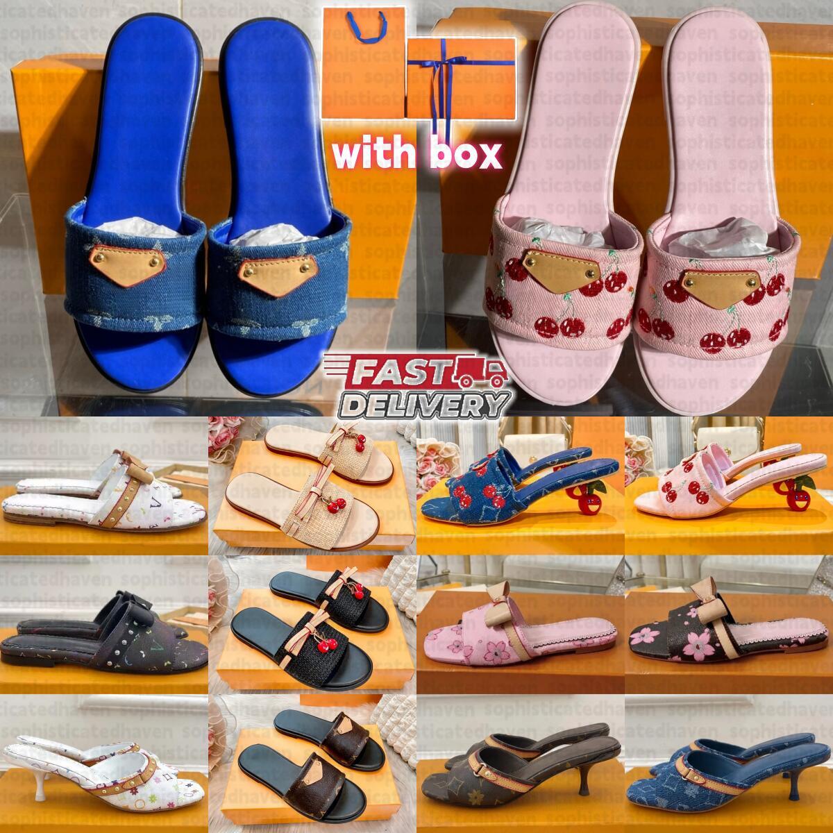summer lvs sandale designers sandals for women fashion slides classic strap buckle flat leather canvas letter rubber slippers beach shoes size 35-42 with box